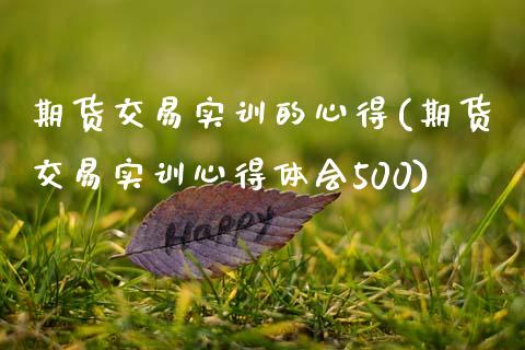 期货交易实训的心得(期货交易实训心得体会500)_https://www.xmqjcw.com_期货百科_第1张